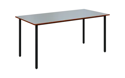 JSB 160N Jídelní stůl 1600 x 800 mm, deska šedá s hranou cihlově červená / podnož černá